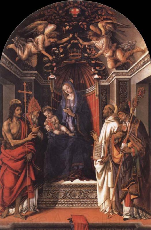 Fra Filippo Lippi Madonna and the child Enthroned with Saint john the Baptist,Victor,Bermard and Zenobius Norge oil painting art